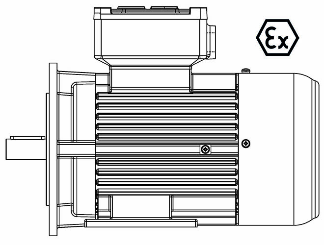 ATEX-63-2P 0,25 B3/B5 400/3/50 Ex d IIB Эл.двигатель B3/B5, разм. 63, 2900 об/мин, 0,25 кВт, 400 В, 3ф, 50 Гц
