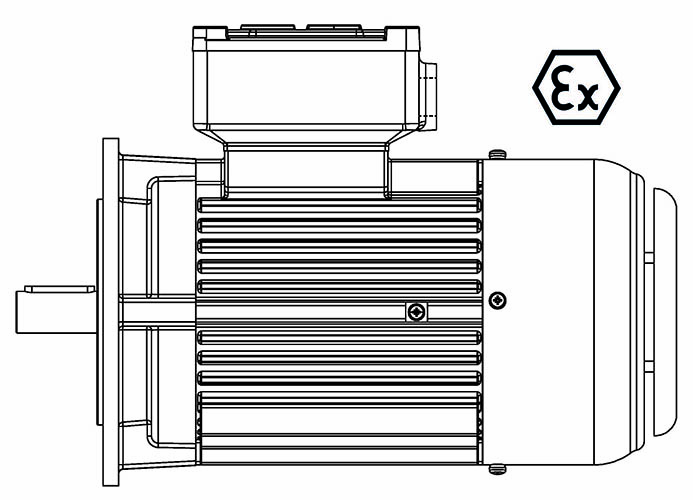 ATEX-80-4P 0,75 B5 400/3/50 Ex d IIB Эл.двигатель B5, разм. 80, 1450 об/мин, 0,75 кВт, 400 В, 3ф, 50 Гц